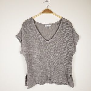 Velvet by Graham & Spencer Gray Open Knit top